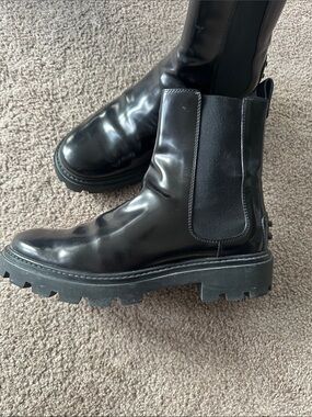 Leather boots for winter
